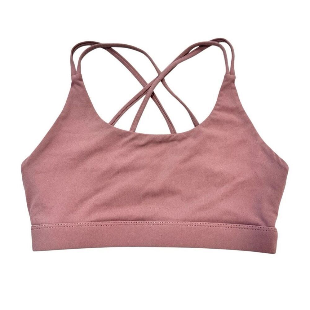Running Girl Crisscross Double Strap High Impact Longline Pink Sports Bra XS
